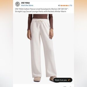CRZ Yoga Bone White Sweatpants